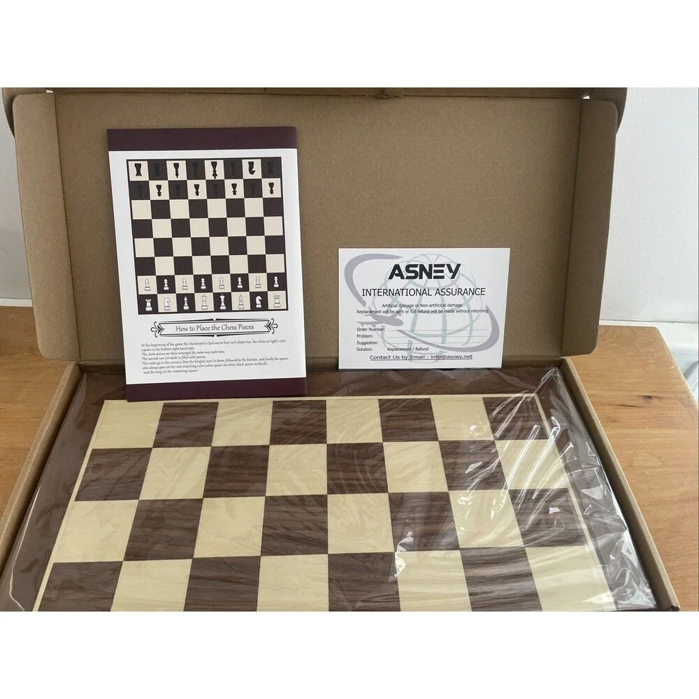ASNEY Upgraded Magnetic Chess Set, 12” X 12” Folding Wooden Chess Set New Unopen